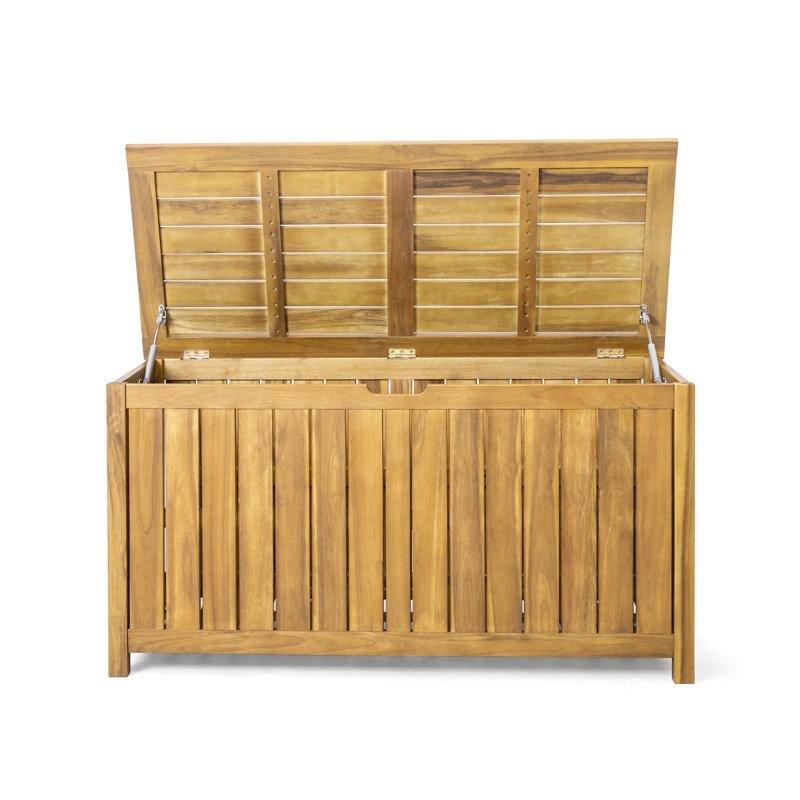 Kahverengi Masif Akasya Ahşap Düz Kapaklı Bahçe Dolabı - 121x54x63 cm - 163417