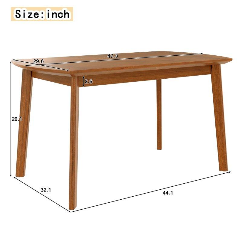 Kahverengi Masif Ayaklı Ahşap 4 Kişilik Dikdörtgen Bohem Yemek Masası - 121x76 cm - 237577