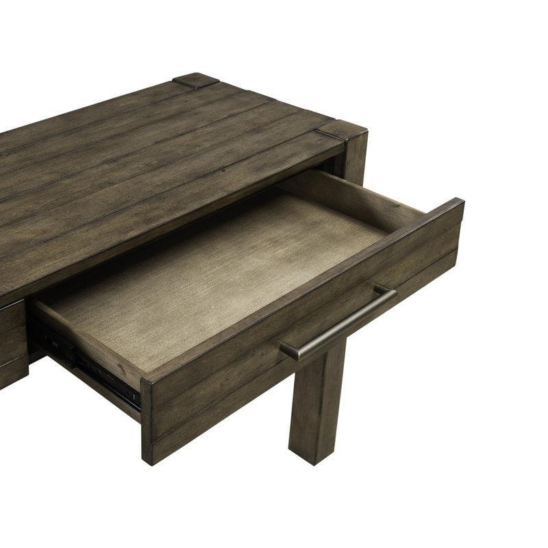 Kahverengi Masif Çam Ağacı 2 Çekmeceli ve 2 Tabureli Koltuk Arkası Dresuar Seti - 153x46 cm - 218274
