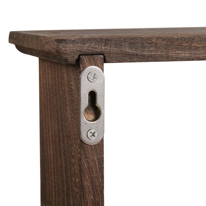 Kahverengi Masif Çam Ahşap 5 Raflı Duvara Monte Mutfak Rafı - 61x53 cm - 163837