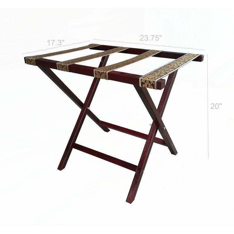 Kahverengi Masif Huş Katlanabilir Valiz Sehpası - 61 cm - 186855