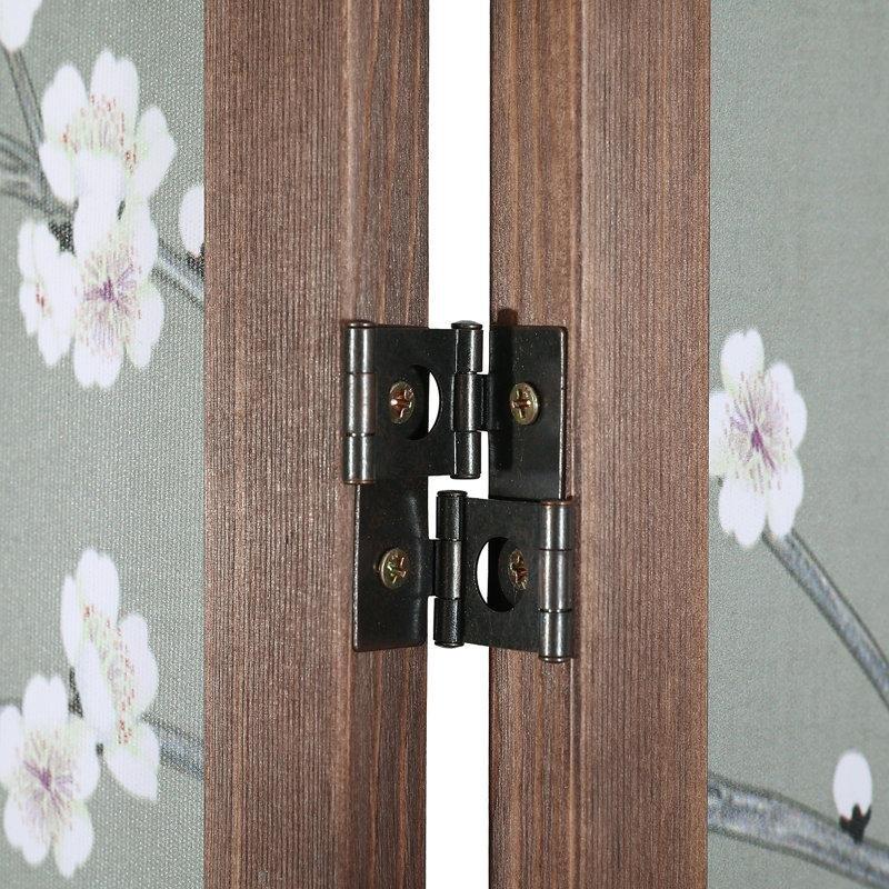 Kahverengi Masif Kiraz Ağacı 4 Panelli Katlanır Paravan - 200x180 cm - 184559