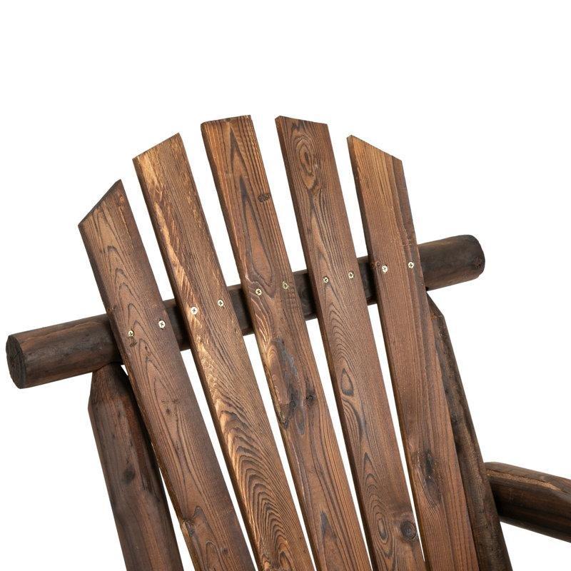 Kahverengi Masif Köknar Ağacı Adirondack Tarzı Yüksek Sırtlı Sallanan Sandalye - 218941