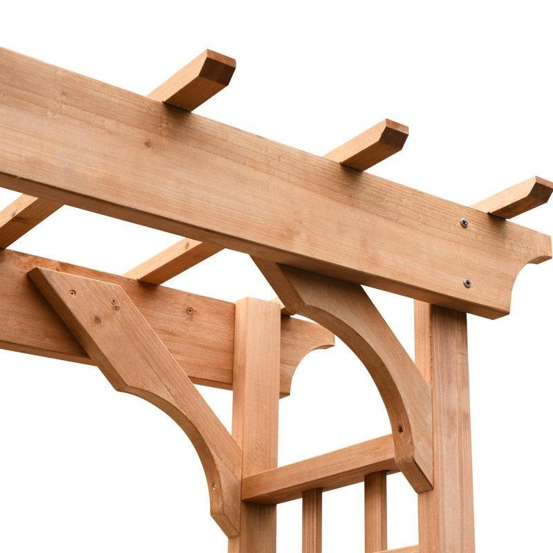 Kahverengi Masif Köknar Ağacı Kemerli Bahçe Kapısı - 155x67x212 cm - 172462