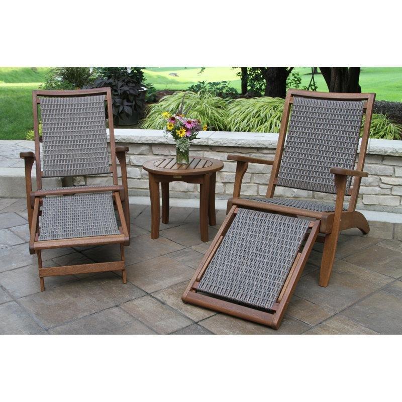 Kahverengi Masif Okaliptüs Ahşap Yatabilen Koltuklu 2 Kişilik Hasır Bahçe Takımı - 211078