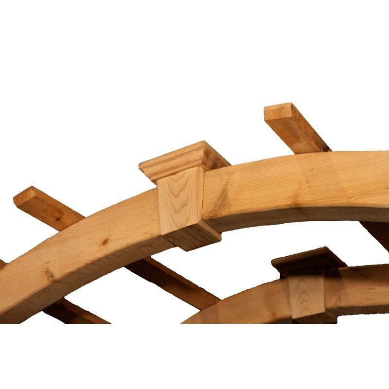Kahverengi Masif Sedir Ağacı Kafes Panelli Kemerli Bahçe Kemeri - 120x46x218 cm - 178733