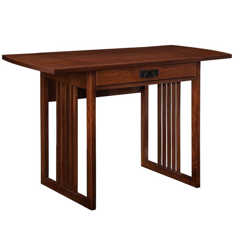 Kahverengi Masif ve MDF Açılır Kanatlı Vintage Çalışma Masası - 82 cm - 234189