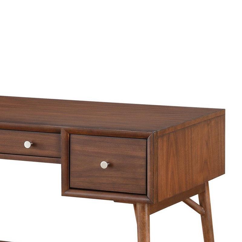 Kahverengi Masif ve MDF Ahşap 3 Çekmeceli Vintage Çalışma Masası - 133x61 cm - 234743