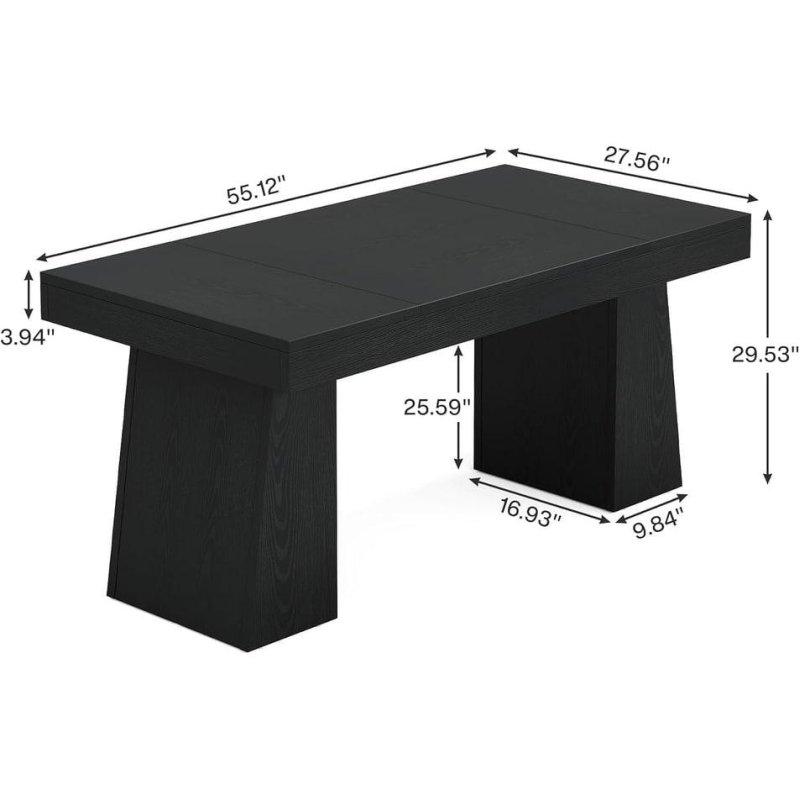 Kahverengi MDF Dikdörtgen 6 Kişilik Bohem Yemek Masası - 141 cm - 237376