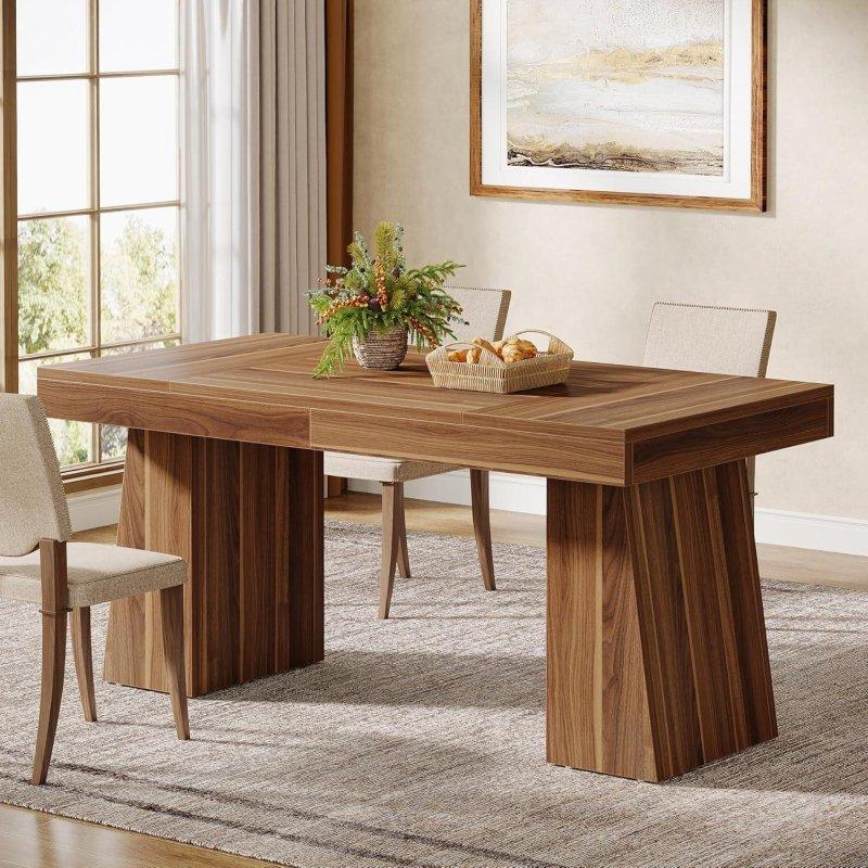 Kahverengi MDF Dikdörtgen 6 Kişilik Bohem Yemek Masası - 141x71 cm - 237283 Kahverengi MDF Dikdörtgen 6 Kişilik Bohem Yemek Masası - 141x71 cm - 237283