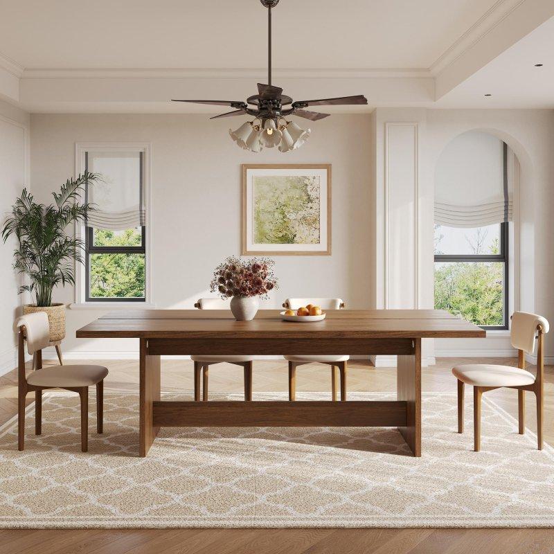 Kahverengi MDF Dikdörtgen 8 Kişilik Bohem Yemek Masası - 221x90x76 cm - 237693