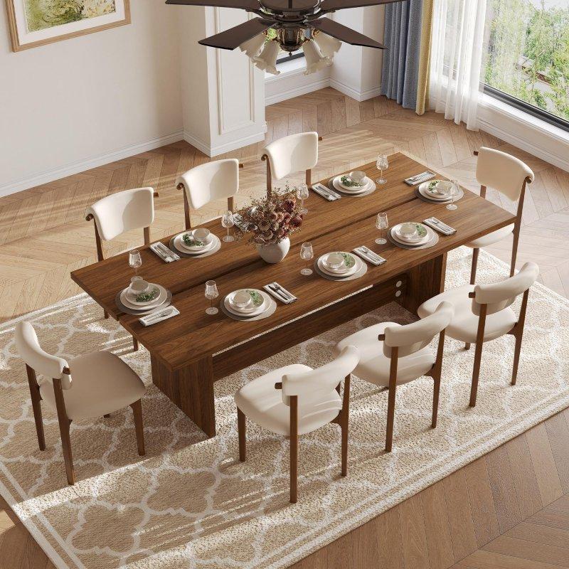 Kahverengi MDF Dikdörtgen 8 Kişilik Bohem Yemek Masası - 221x90x76 cm - 237693