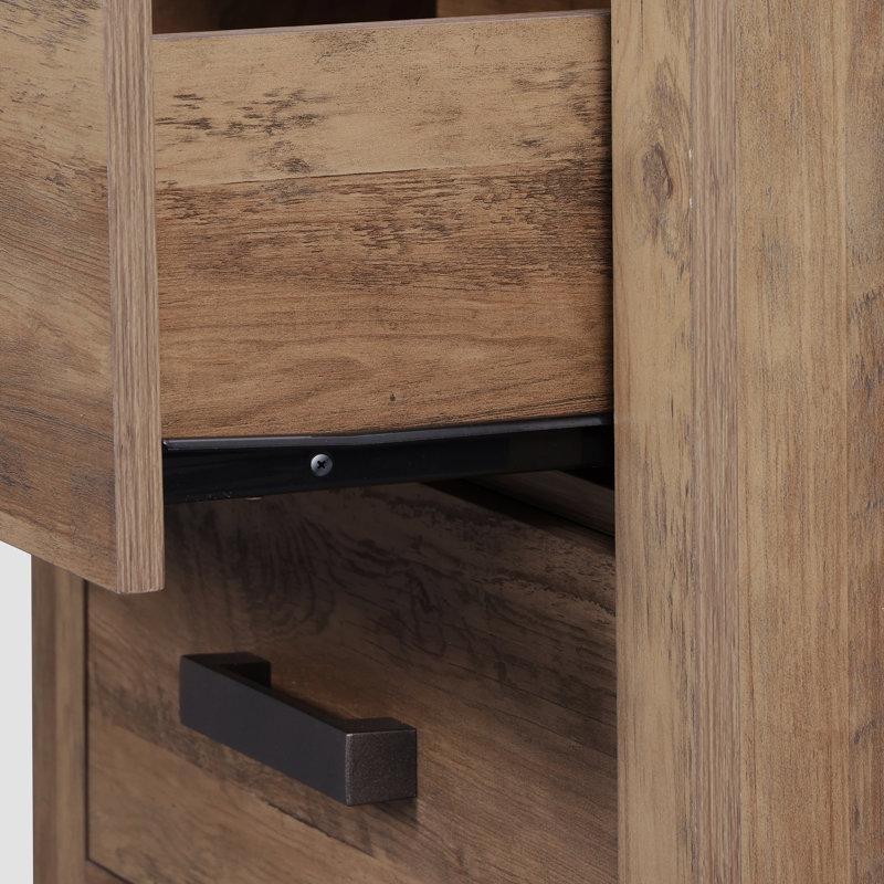 Kahverengi MDF İki Çekmeceli İkili Set Komodin - 58x39x59 cm - 223235
