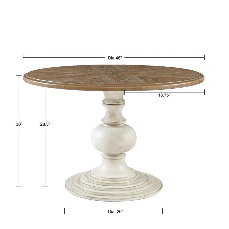 Kahverengi MDF Kül Kaplama Kaide Ayaklı Yuvarlak Bohem Yemek Masası - Ø117 cm - 238068