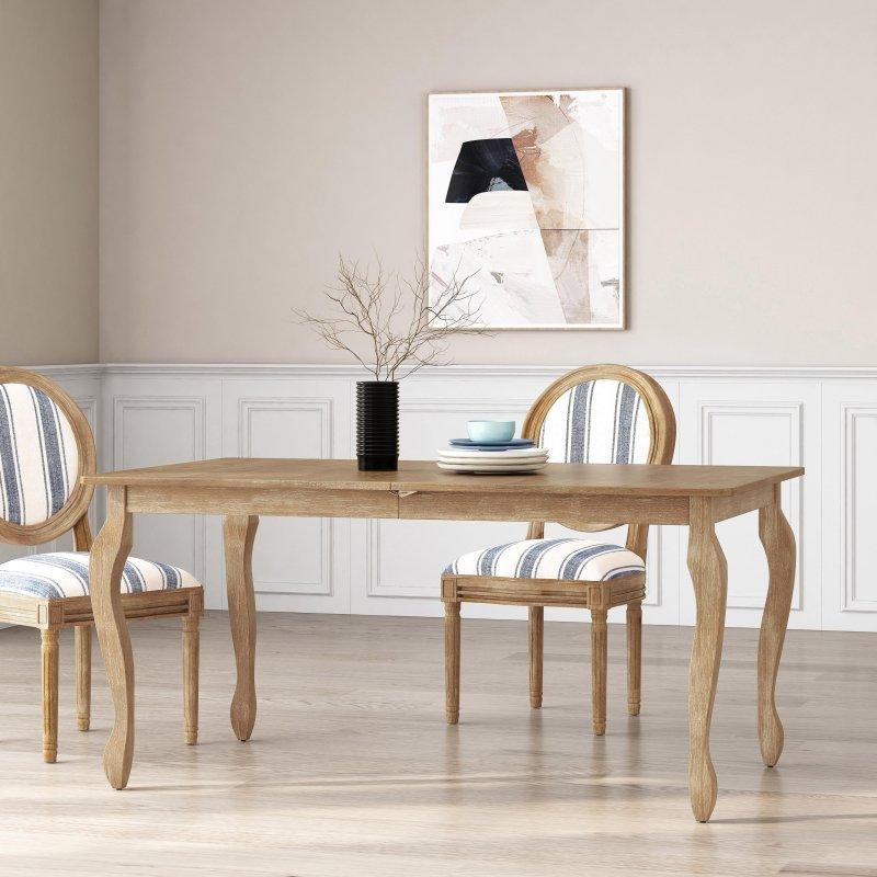 Kahverengi MDF ve Kauçuk Ağacı Büyüyebilen Kelebek Mekanizmalı Bohem Yemek Masası - 203 cm - 237745