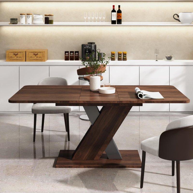 Kahverengi MDF ve Sunta Büyüyebilen X Ayaklı Bohem Yemek Masası - 181 cm - 238052