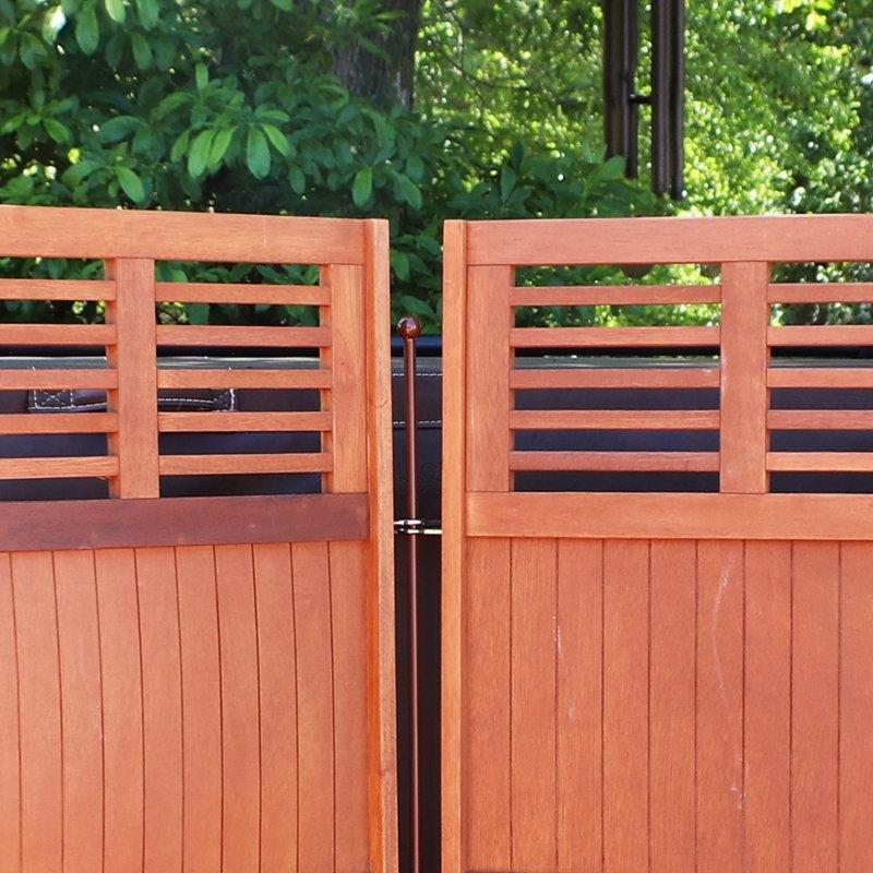 Kahverengi Meranti Ahşap Katlanabilir 4 Panelli Dış Mekan Bahçe Paravanı - 272x112 cm - 172990