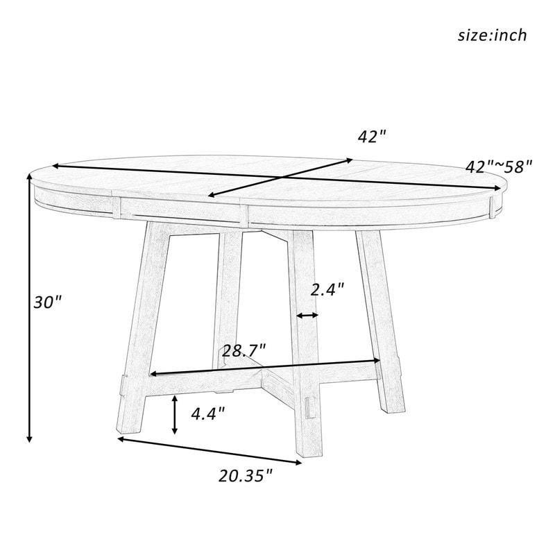 Kahverengi Meşe Kaplama Ahşap Açılabilir Yuvarlak X Ayaklı Bohem Yemek Masası - 107-148 cm - 238129
