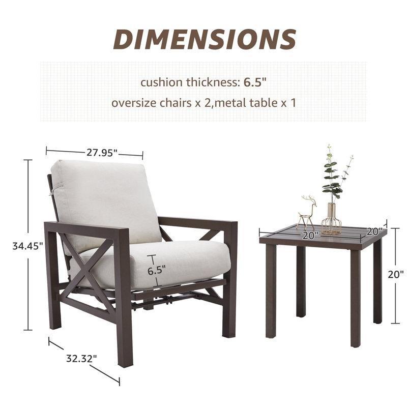 Kahverengi Metal Sallanır Bahçe Takımı - 211488