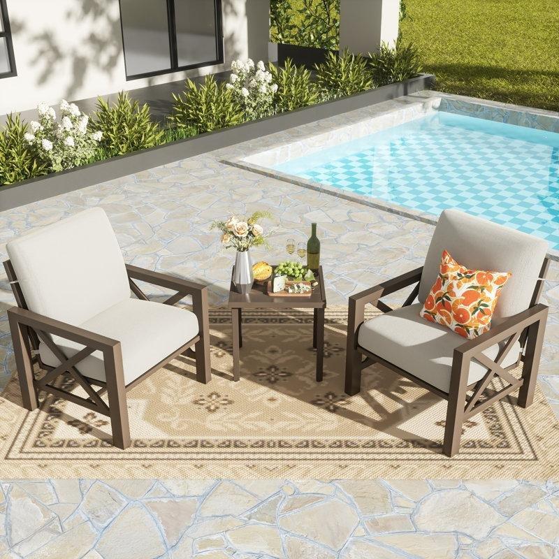 Kahverengi Metal Sallanır Bahçe Takımı - 211488