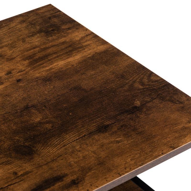 Kahverengi Metal ve Ahşap Tek Çekmeceli Raflı Endüstriyel Komodin - 46x41 cm - 223912