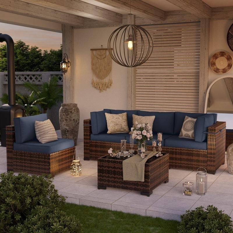 Kahverengi PE Rattan Modüler 4 Kişilik Bahçe Takımı - 211800
