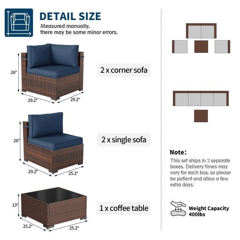 Kahverengi PE Rattan Modüler 4 Kişilik Bahçe Takımı - 211800