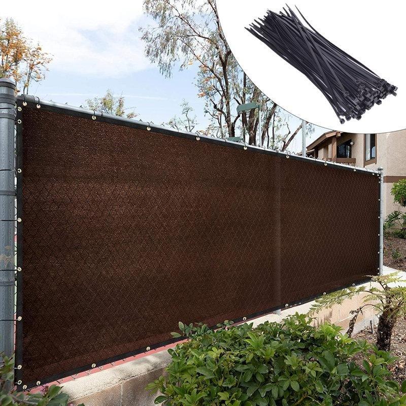 Kahverengi Plastik UV Korumalı Pirinç Kapsüllü Balkon Çiti - 153x305 cm - 174745