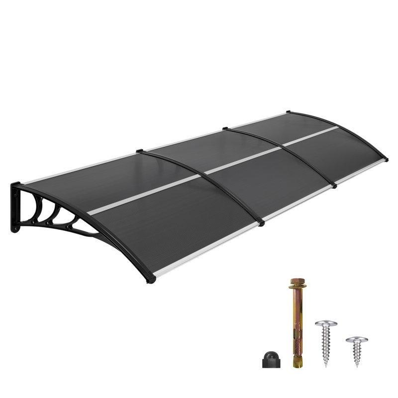 Kahverengi Polikarbon Alüminyum Kavisli Kapı Üstü Sundurma - 295x97 cm - 165958