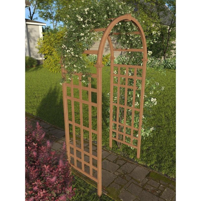 Kahverengi PVC Kafes Detaylı Hava Koşullarına Dayanıklı Bahçe Kemeri - 100x59x200 cm - 178765
