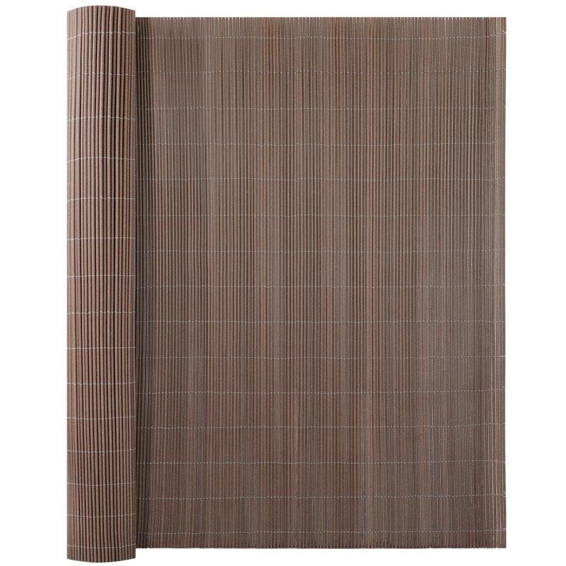 Kahverengi PVC UV Korumalı Kazısız Montajlı Rulo Bambu Tasarımlı Balkon Çiti - 183x244 cm - 174495