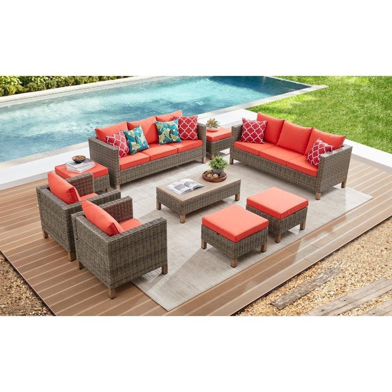 Kahverengi Rattan 12 Kişilik Minderli Bahçe Takımı - 211305