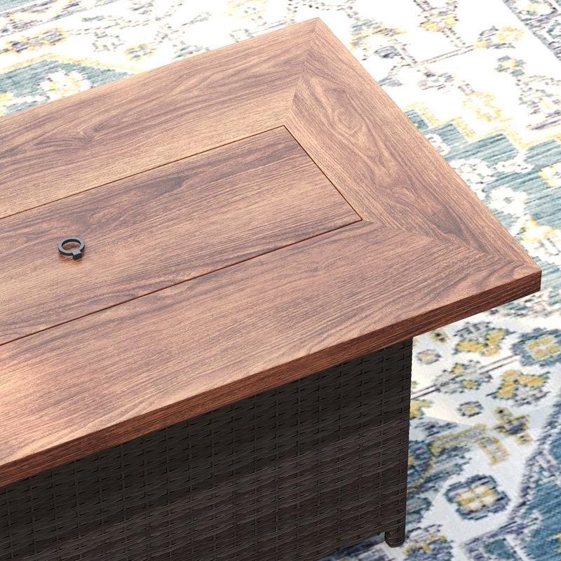 Kahverengi Rattan 7 Kişilik Ateş Çukurlu Bahçe Takımı - 208978