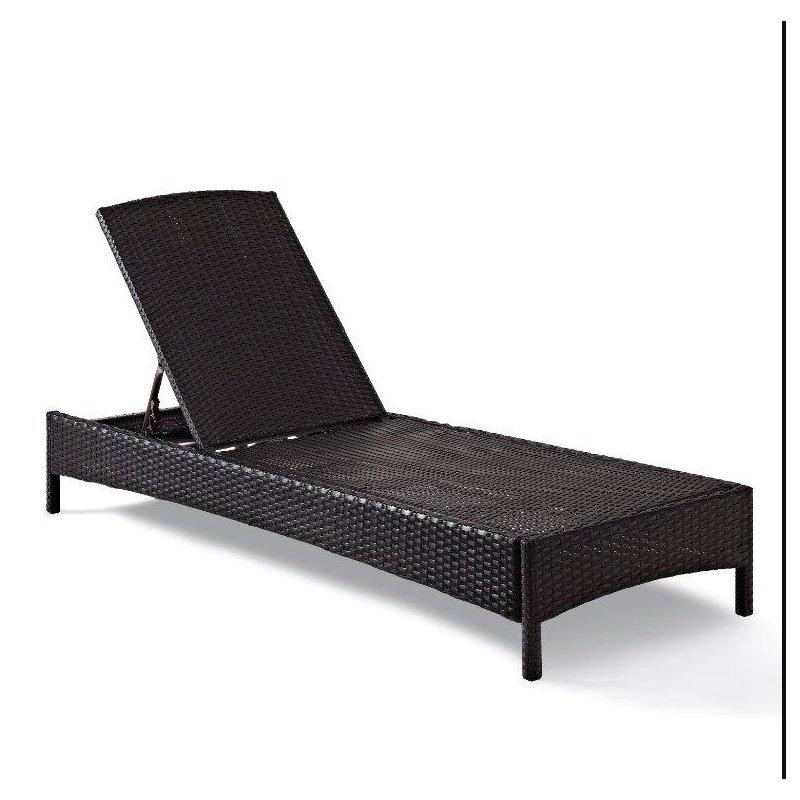 Kahverengi Rattan Ayarlanabilir Minderli Şezlong - 194 cm - 171105