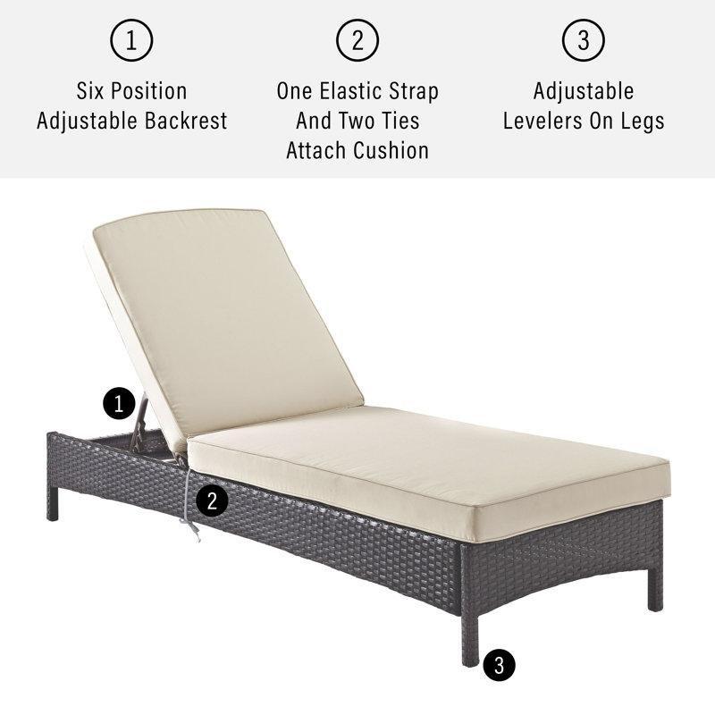 Kahverengi Rattan Ayarlanabilir Minderli Şezlong - 194 cm - 171105