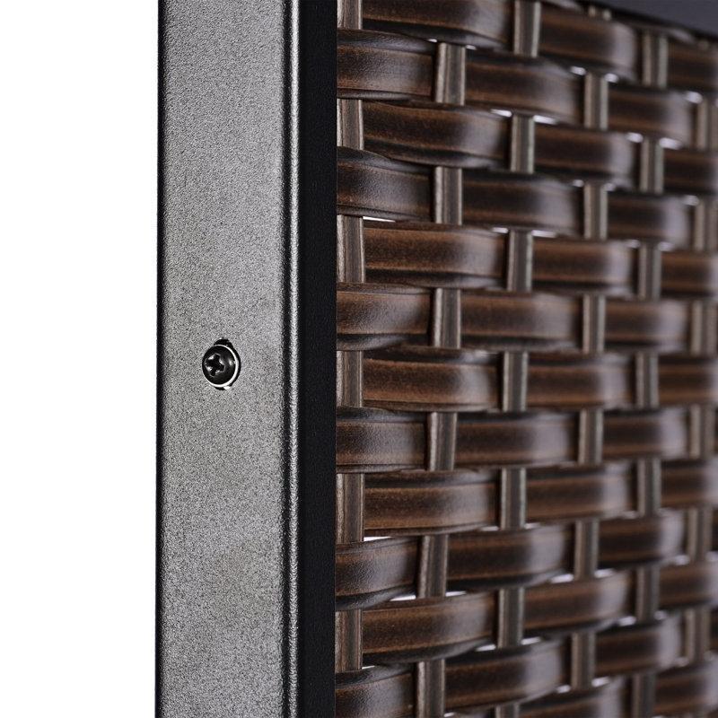 Kahverengi Rattan Dokuma Desenli Galvanizli Çelik Bahçe Paravanı - 122x184 cm - 173067