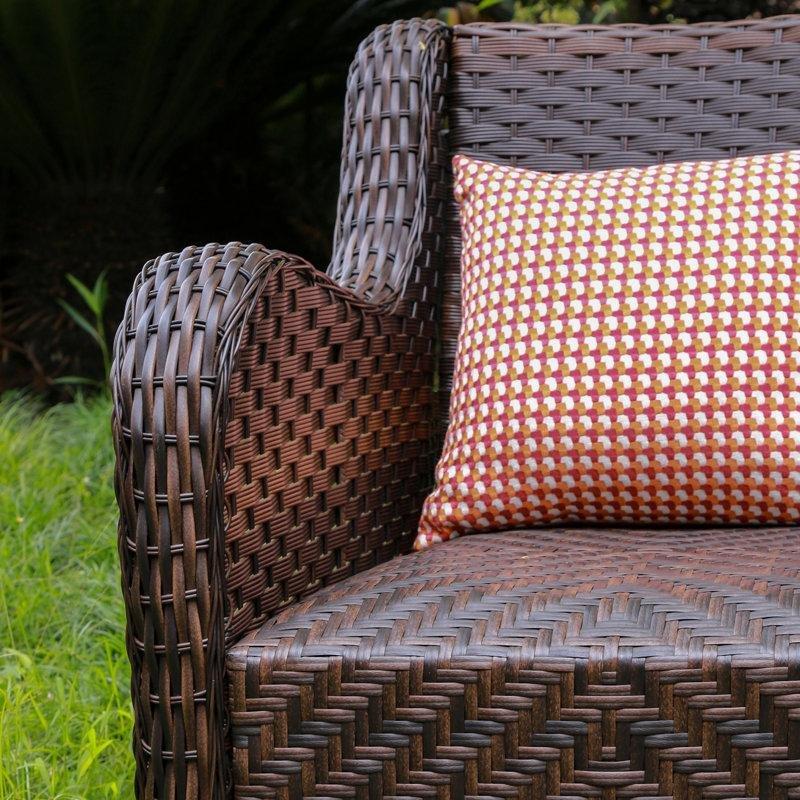 Kahverengi Rattan El Örgüsü 5 Kişilik Cam Tablalı Bahçe Takımı - 212858