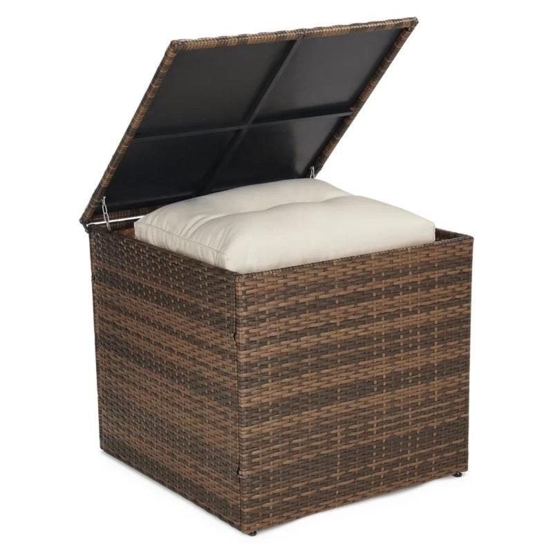 Kahverengi Rattan Metal Minderli 7 Kişilik Bahçe Takımı - 210996