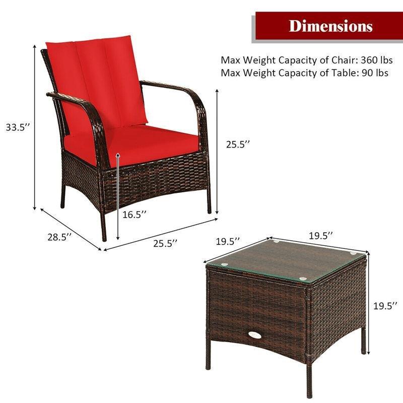 Kahverengi Rattan Minderli 2 Kişilik Bahçe Takımı - 208883