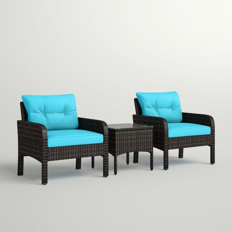 Kahverengi Rattan Minderli 2 Kişilik Bahçe Takımı - 209896