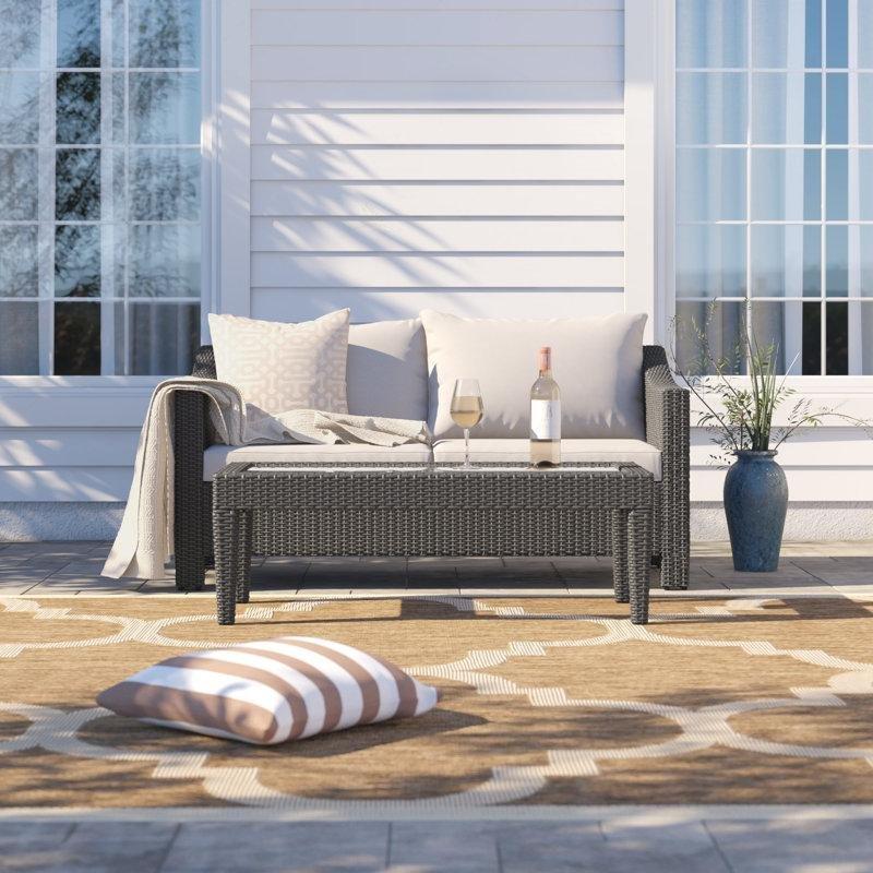 Kahverengi Rattan Minderli 4 Kişilik Bahçe Oturma Grubu - 210580