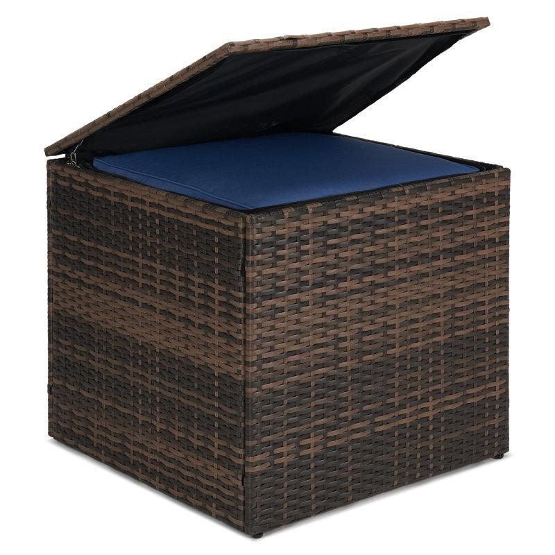 Kahverengi Rattan Minderli 7 Kişilik Bahçe Takımı - 210386