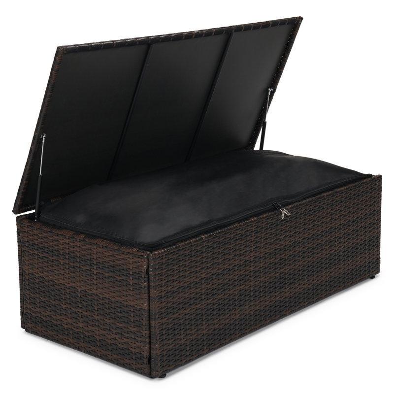 Kahverengi Rattan Minderli Depolamalı 5 Kişilik Bahçe Takımı - 212720