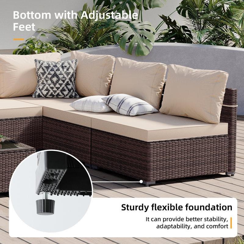 Kahverengi Rattan Modüler 6 Kişilik Bahçe Takımı - 210147
