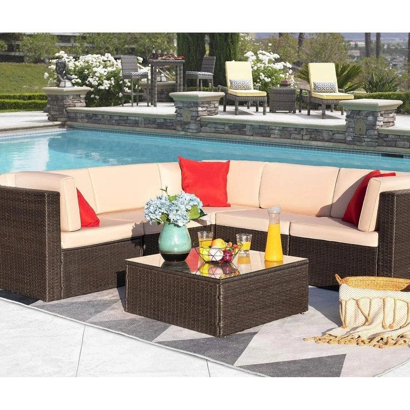 Kahverengi Rattan Modüler Minderli 5 Kişilik Bahçe Takımı - 210781
