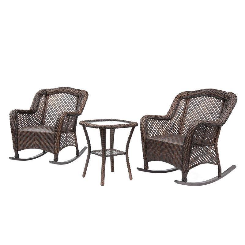 Kahverengi Rattan Sallanır 3 Parça 2 Kişilik Bahçe Takımı - 209433
