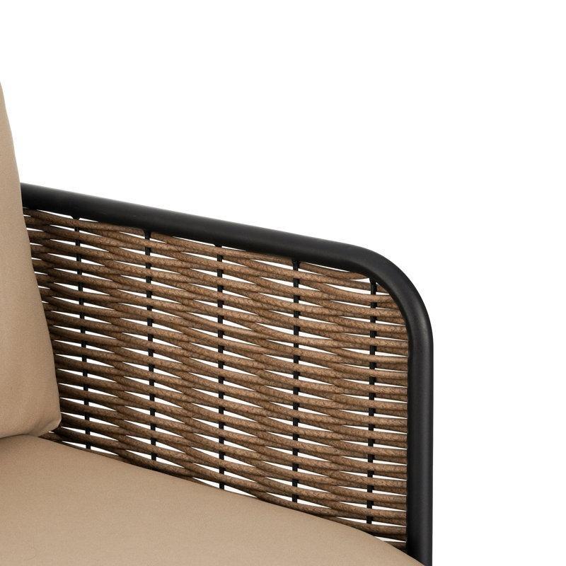 Kahverengi Rattan Su İtici Minderli İkili Koltuk - 149x77x70 cm - 205921