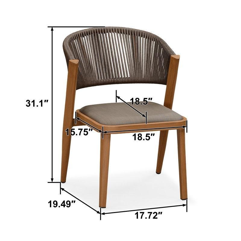 Kahverengi Rattan ve Alüminyum Minderli 2li Set Bahçe Sandalyesi - 173639