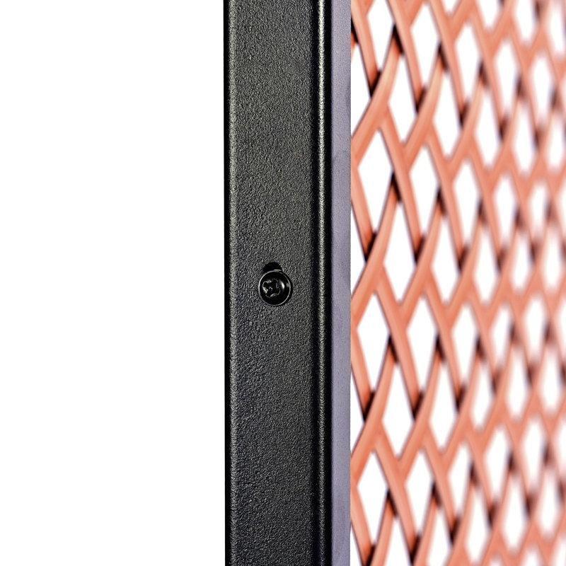 Kahverengi Rattan ve Metal Ayarlanabilir Çift Taraflı Dekoratif Bahçe Paravanı - 184x122 cm - 172998