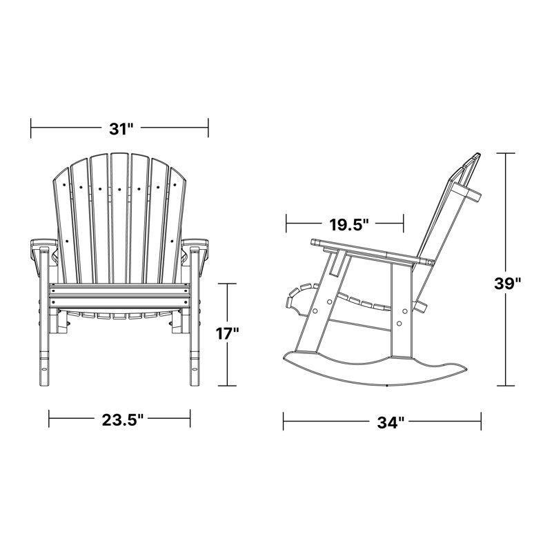 Kahverengi Rustik Ahşap Görünümlü Adirondack Sallanan Sandalye - 218726